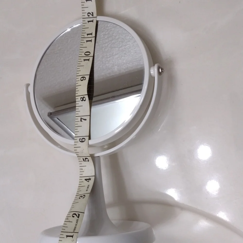 Two makeup mirrors a set, one white one clear acrylic reversible side magnified